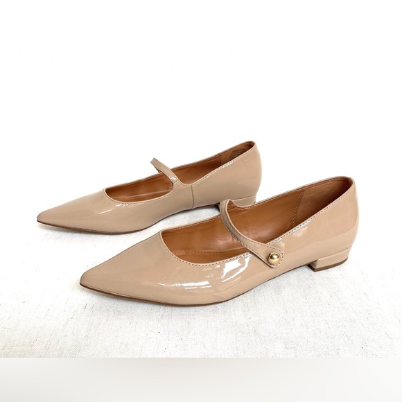 J. Crew Shoes - J CREW - Mary Jane Pointed  Nude Beige Colored Flats with Heel Women’s Size 8.5